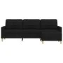 Sofá de 3 plazas con taburete de tela negro 210 cm de , Sofás - Ref: Foro24-3278253, Precio: 374,19 €, Descuento: %