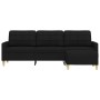 Sofá de 3 plazas con taburete de tela negro 210 cm de , Sofás - Ref: Foro24-3278253, Precio: 380,24 €, Descuento: %