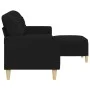 Sofá de 3 plazas con taburete de tela negro 210 cm de , Sofás - Ref: Foro24-3278253, Precio: 374,19 €, Descuento: %