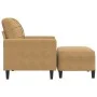 Sillón con taburete terciopelo marrón 60 cm de , Sofás - Ref: Foro24-3278264, Precio: 197,62 €, Descuento: %