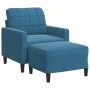 Sillón con taburete terciopelo azul 60 cm de , Sofás - Ref: Foro24-3278266, Precio: 197,51 €, Descuento: %