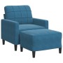 Sillón con taburete terciopelo azul 60 cm de , Sofás - Ref: Foro24-3278266, Precio: 200,82 €, Descuento: %