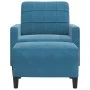 Sillón con taburete terciopelo azul 60 cm de , Sofás - Ref: Foro24-3278266, Precio: 197,51 €, Descuento: %