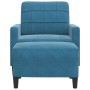 Sillón con taburete terciopelo azul 60 cm de , Sofás - Ref: Foro24-3278266, Precio: 200,82 €, Descuento: %