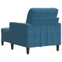 Sessel mit Hocker aus blauem Samt, 60 cm. von , Sofas - Ref: Foro24-3278266, Preis: 197,51 €, Rabatt: %