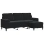 Dreisitzer-Sofa mit schwarzem Samt-Hocker, 180 cm. von , Sofas - Ref: Foro24-3278272, Preis: 308,60 €, Rabatt: %