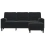 Sofá de 3 plazas con taburete de terciopelo negro 180 cm by , Sofas - Ref: Foro24-3278272, Price: 308,60 €, Discount: %
