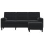 Sofá de 3 plazas con taburete de terciopelo negro 180 cm de , Sofás - Ref: Foro24-3278272, Precio: 313,51 €, Descuento: %