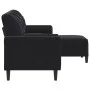 Sofá de 3 plazas con taburete de terciopelo negro 180 cm by , Sofas - Ref: Foro24-3278272, Price: 308,60 €, Discount: %