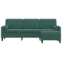 Sofá de 3 plazas con taburete de terciopelo verde oscuro 210 cm de , Sofás - Ref: Foro24-3278279, Precio: 373,31 €, Descuento: %