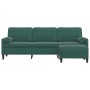 Sofá de 3 plazas con taburete de terciopelo verde oscuro 210 cm de , Sofás - Ref: Foro24-3278279, Precio: 396,06 €, Descuento: %