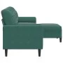 Sofá de 3 plazas con taburete de terciopelo verde oscuro 210 cm de , Sofás - Ref: Foro24-3278279, Precio: 373,31 €, Descuento: %