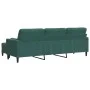 Sofá de 3 plazas con taburete de terciopelo verde oscuro 210 cm de , Sofás - Ref: Foro24-3278279, Precio: 373,31 €, Descuento: %