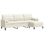 Sofá de 3 plazas con taburete de terciopelo crema 210 cm de , Sofás - Ref: Foro24-3278285, Precio: 372,00 €, Descuento: %