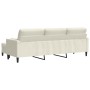 Sofá de 3 plazas con taburete de terciopelo crema 210 cm de , Sofás - Ref: Foro24-3278285, Precio: 372,00 €, Descuento: %