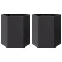 Jardineras hexagonales 2 uds acero negra 46x40x45 cm de , Maceteros y jardineras - Ref: Foro24-851109, Precio: 86,25 €, Descu...