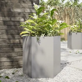 Jardinera hexagonal acero inoxidable 46x40x45 cm de , Maceteros y jardineras - Ref: Foro24-851116, Precio: 57,77 €, Descuento: %
