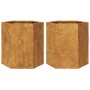 Jardineras hexagonales 46x40x45 cm acero desgastado de , Maceteros y jardineras - Ref: Foro24-851121, Precio: 70,82 €, Descue...