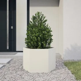 Jardinera hexagonal acero blanco 69x60x45 cm de , Maceteros y jardineras - Ref: Foro24-851123, Precio: 57,17 €, Descuento: %