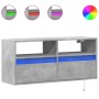 Mueble de TV de pared con luces LED gris hormigón 100x31x45 cm de , Muebles TV - Ref: Foro24-852337, Precio: 67,80 €, Descuen...