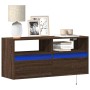Mueble de TV de pared con luces LED marrón roble 100x31x45 cm de , Muebles TV - Ref: Foro24-852340, Precio: 73,52 €, Descuent...