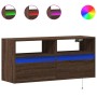 Mueble de TV de pared con luces LED marrón roble 100x31x45 cm de , Muebles TV - Ref: Foro24-852340, Precio: 73,52 €, Descuent...