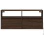 Mueble de TV de pared con luces LED marrón roble 100x31x45 cm de , Muebles TV - Ref: Foro24-852340, Precio: 73,52 €, Descuent...