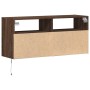 Mueble de TV de pared con luces LED marrón roble 100x31x45 cm de , Muebles TV - Ref: Foro24-852340, Precio: 73,52 €, Descuent...
