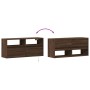 Mueble de TV de pared con luces LED marrón roble 100x31x45 cm de , Muebles TV - Ref: Foro24-852340, Precio: 73,52 €, Descuent...