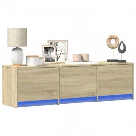 Mueble de TV LED madera de ingeniería roble Sonoma 140x34x40 cm de , Muebles TV - Ref: Foro24-852245, Precio: 92,75 €, Descue...
