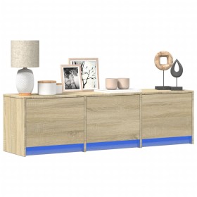 Mueble de TV LED madera de ingeniería roble Sonoma 140x34x40 cm de , Muebles TV - Ref: Foro24-852245, Precio: 94,11 €, Descue...