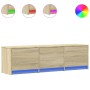 Mueble de TV LED madera de ingeniería roble Sonoma 140x34x40 cm de , Muebles TV - Ref: Foro24-852245, Precio: 94,11 €, Descue...