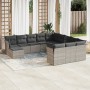 Set de sofás de jardín 12 pzas y cojines ratán sintético gris de , Conjuntos de jardín - Ref: Foro24-3218632, Precio: 817,15 ...