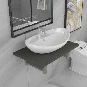 Conjunto de muebles de baño 2 piezas cerámica roble de , Muebles de baño - Ref: Foro24-279333, Precio: 127,16 €, Descuento: %