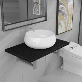 Conjunto de muebles de baño 2 piezas cerámica negro de , Muebles de baño - Ref: Foro24-279338, Precio: 89,69 €, Descuento: %
