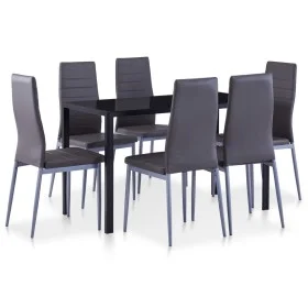 Conjunto de mesa y sillas de comedor 7 piezas gris de , muebles para cocinas y comedores - Ref: Foro24-281696, Precio: 275,32...