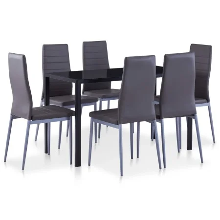 Conjunto de mesa y sillas de comedor 7 piezas gris de , muebles para cocinas y comedores - Ref: Foro24-281696, Precio: 275,32...