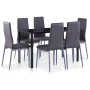 Conjunto de mesa y sillas de comedor 7 piezas gris de , muebles para cocinas y comedores - Ref: Foro24-281696, Precio: 275,32...