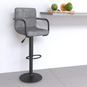 Taburete de cocina de terciopelo gris claro de , Taburetes de cocina - Ref: Foro24-334648, Precio: 85,85 €, Descuento: %