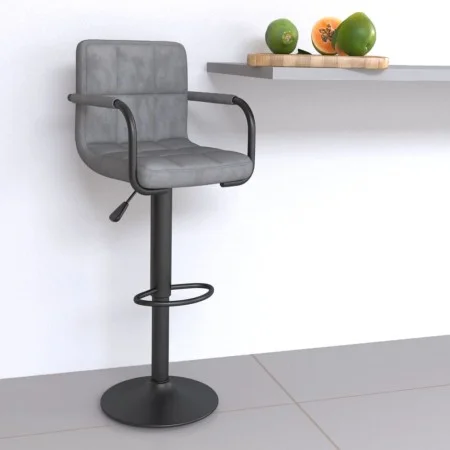 Hocker aus hellgrauem Samt für die Küche von , Küchenhocker - Ref: Foro24-334648, Preis: 84,59 €, Rabatt: %
