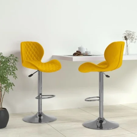 Küchenhocker, 2 Stück, Senfgelbes Samtgewebe. von , Küchenhocker - Ref: Foro24-334918, Preis: 145,89 €, Rabatt: %