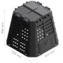 Compostador de jardín negro 93,3x93,3x80 cm 480 L de , Compostadores - Ref: Foro24-146276, Precio: 84,57 €, Descuento: %