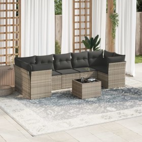 Set de sofás de jardín 8 pzas y cojines ratán sintético gris de , Conjuntos de jardín - Ref: Foro24-3249131, Precio: 562,31 €...