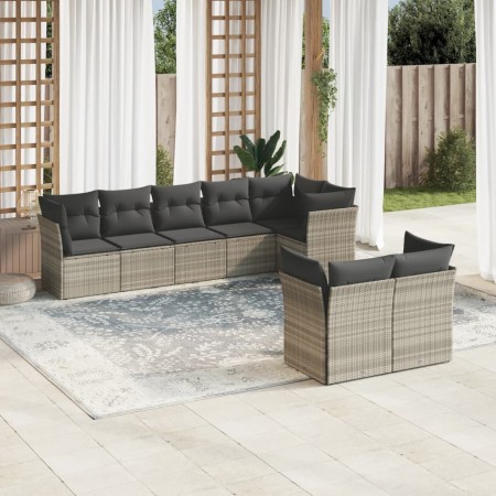 Set de sofás de jardín 8 pzas y cojines ratán sintético gris de , Conjuntos de jardín - Ref: Foro24-3249751, Precio: 591,12 €...