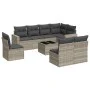 Garden furniture set 9 pieces and light gray synthetic rattan cushions by , Modular outdoor sofas - Ref: Foro24-3251419, Pric...