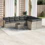 Set sofás jardín 10 pzas con cojines ratán sintético gris claro de , Conjuntos de jardín - Ref: Foro24-3250021, Precio: 686,4...