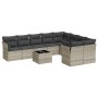 Set sofás jardín 10 pzas con cojines ratán sintético gris claro de , Conjuntos de jardín - Ref: Foro24-3250021, Precio: 686,4...