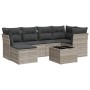 Set de sofás de jardín 7 pzas con cojines ratán PE gris claro de , Conjuntos de jardín - Ref: Foro24-3217962, Precio: 452,64 ...