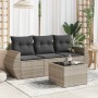 Set de sofás de jardín 4 pzas y cojines ratán sintético gris de , Conjuntos de jardín - Ref: Foro24-3221071, Precio: 283,09 €...