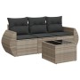 Set de sofás de jardín 4 pzas y cojines ratán sintético gris de , Conjuntos de jardín - Ref: Foro24-3221071, Precio: 283,09 €...